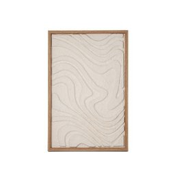 Quadro Decorativo Papel de Arroz Texturizado Formas B para Sala Vertical e Horizontal Branco 60x40cm - 1