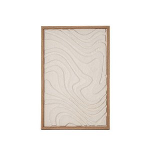 Quadro Decorativo Papel de Arroz Texturizado Formas B para Sala Vertical e Horizontal Branco 60x40cm