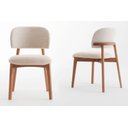 Ver imagem 2 de Cadeira de Jantar Lina Tecido Tricô Cru Madeira Mel - Ooca Móveis