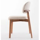 Ver imagem 1 de Cadeira de Jantar Lina Tecido Tricô Cru Madeira Mel - Ooca Móveis