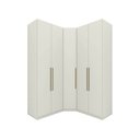 Ver imagem 5 de Guarda-roupa Modulado 161,5 X 161,5cm Canto Oblíquo 5 Portas 3 Gavetas Seletto Henn - Areia Hp