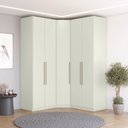Ver imagem 1 de Guarda-roupa Modulado 161,5 X 161,5cm Canto Oblíquo 5 Portas 3 Gavetas Seletto Henn - Areia Hp