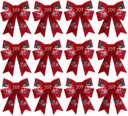 Ver imagem 1 de Kit Laço Acetinado PVC Tecido Vermelho Natal Carros 16cm 12 Unidades - Magizi