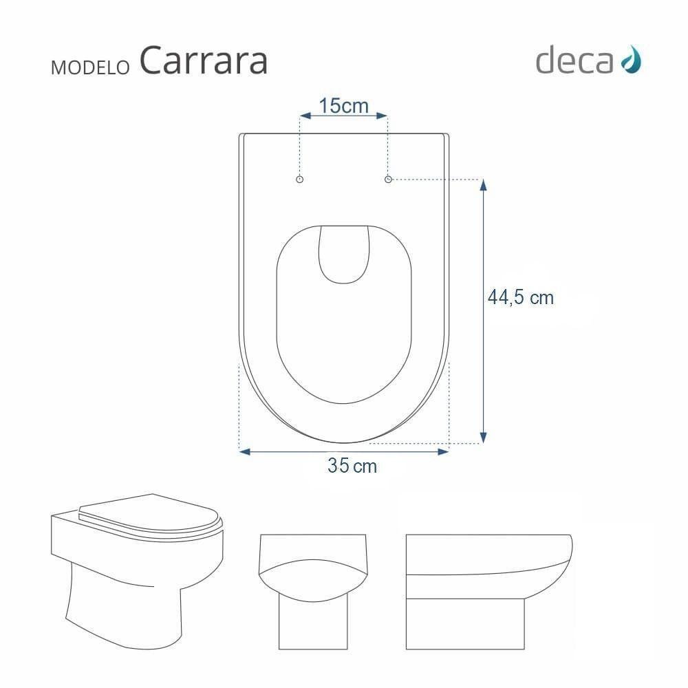 Assento Sanitário Carrara Branco Deca C/ferragem Dourada - 4