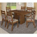 Ver imagem 1 de Conjunto Sala de Jantar Mesa Retangular Tampo MDF e 6 Cadeiras Urca Sonetto Móveis