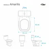 Assento Sanitário Poliéster Amarilis Branco para vaso Fiori - 3