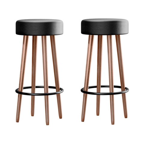 Kit 2 Banquetas Berlin 70cm Couríssimo Preto - Salaone