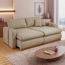Ver imagem 1 de Sofá Cama Retrátil e Reclinável 2 Lugares Pés Madeira Maciça 210cm França Yescasa