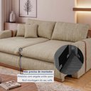 Ver mais imagens de Sofá Cama Retrátil e Reclinável 2 Lugares Pés Madeira Maciça 210cm França Yescasa