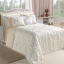 Ver imagem 1 de Cobre Leito King Melody Dupla Face Bordado 180 Fios 5 Peças - Marfim