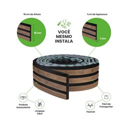Painel Ripado Laminado de EVA Autocolante RPDOL 10cm Linha Madeto Nogueira Intenso 2,5 METROS RPDOL  - 2