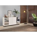 Ver imagem 2 de Aparador Buffet 4 Portas Com Espelho E Pés Quadrados Multimóveis V3563 Branco/preto Branco/preto