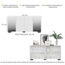 Ver imagem 6 de Aparador Buffet 4 Portas Com Espelho E Pés Quadrados Multimóveis V3563 Branco/preto Branco/preto