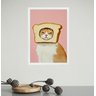 Quadro Cozinha Gatinho Pão de Forma 33x24cm - com Vidro:moldura Preta - 2