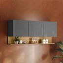 Ver imagem 6 de Armario Aereo 3 Portas 150 Cm Line Gris Cp Freijo Ktp
