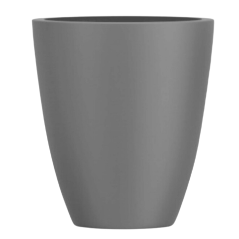 Vaso de Fibra de Vidro Roma P 50cm Decorativo Cinza Escuro Fosco