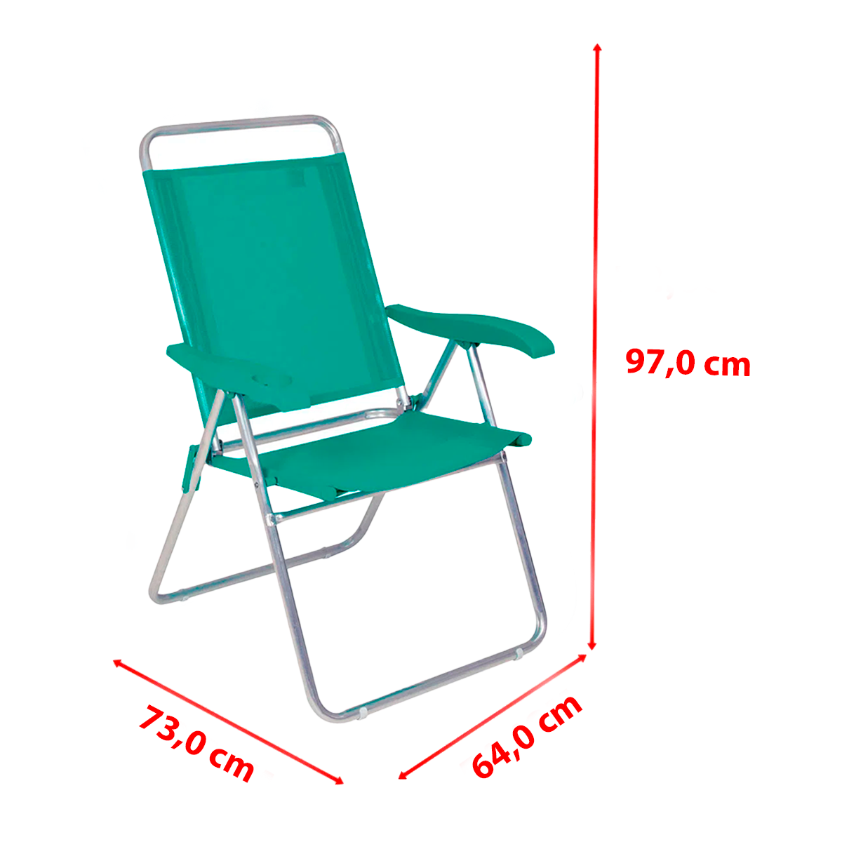 Cadeira De Praia Reclinável Mor Boreal Anis 4 Posições 110kg - 7