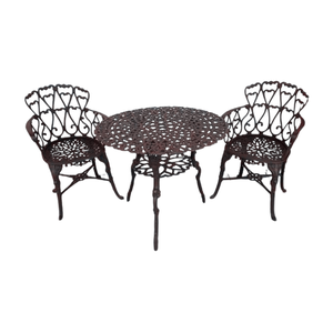 Conjunto Fundido para Jardim Varanda com Mesa + 2 Poltronas Viena
