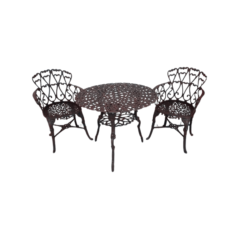 Conjunto Fundido para Jardim Varanda com Mesa + 2 Poltronas Viena Conjunto Fundido para Jardim Varanda com Mesa + 2 Poltronas Viena