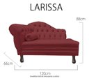 Ver imagem 5 de Recamier Divã Sofá 120cm Recepção Sala Larissa Suede:bordô/liso