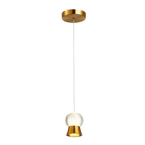 Pendente Luminária Lustre Bambini Bronze/Transparente LED 8W 3000k 320LM