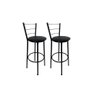 Kit 2 Banqueta Alta Preta Cozinha Gourmet Americana Balcão:preto - 1