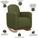 Ver imagem 5 de Poltrona de Amamentação com Balanço e Puff Orgânico Saori W01 Linho Verde - Lyam Decor