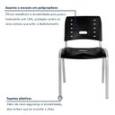 Ver imagem 7 de Kit 2 Cadeiras Escritório Fixa Empilhável Hotel Auditório Elo Preto/Aluminio