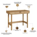 Ver imagem 5 de Mesa Escrivaninha Orgânica Home Office 1 Gaveta 100cm Nordic A03 Hanover Roble - Lyam Decor