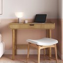 Ver imagem 3 de Mesa Escrivaninha Orgânica Home Office 1 Gaveta 100cm Nordic A03 Hanover Roble - Lyam Decor