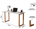 Ver imagem 4 de Mesa de Estudo 76 Cm Escrivaninha Tampo Mdf Pés Madeira Quarto e Sala Trabalho Notebook Cor Branco