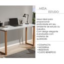 Ver imagem 2 de Mesa de Estudo 76 Cm Escrivaninha Tampo Mdf Pés Madeira Quarto e Sala Trabalho Notebook Cor Branco