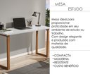 Ver imagem 2 de Mesa de Estudo 76 Cm Escrivaninha Tampo Mdf Pés Madeira Quarto e Sala Trabalho Notebook Cor Branco