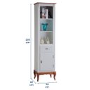 Ver imagem 5 de Estante para Sala 2 Prateleiras 1 Gaveta 1 Porta Pés Luiz Xv 60104 Linz Móveis - Off White/imbuia Gl