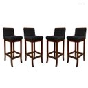 Ver imagem 1 de Kit 4 Banquetas Alta de Madeira Nice com Encosto Matelassê Suede Preto Ccs