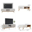 Ver imagem 2 de Kit Sala de Estar com Rack Tv Ripado com Mesa de Centro Off White Freijó Colibri