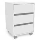 Ver imagem 2 de Mesa de Cabeceira Mauá 3 Gavetas com Rodízios Branco - Politorno