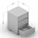 Ver imagem 4 de Mesa de Cabeceira Mauá 3 Gavetas com Rodízios Branco - Politorno