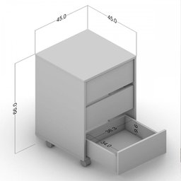 Mesa de Cabeceira Mauá 3 Gavetas com Rodízios Branco - Politorno - 4