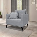 Ver imagem 6 de Kit 2 Poltronas Decorativas Pés em Aço Stagno Linho Cinza - Gran Belo