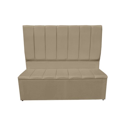 Kit Cabeceira e Recamier Baú para Cama Box Casal Queen:capuccino
