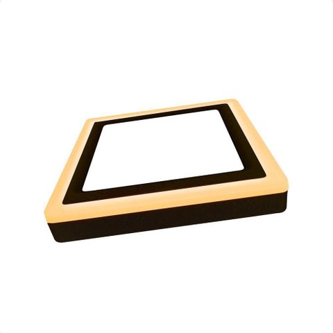 Painel Led Taschibra Quadrado Sobrepor 18+6w Dual Color Black Bivolt