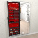 Ver imagem 1 de Armário Porta Joia (1,80 - Preto), Colar com Porta de Espelho em Moldura de Aluminio Camari
