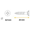 Ver imagem 3 de Parafuso 3,0 x 22 mm Chipboard Madeira Aperto Philips Caixa com 1000