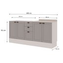 Ver imagem 4 de Balcão de Cozinha Iluminata 4 Portas 3 Gavetas 100% MDF Branco/Fendi - Genialflex