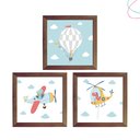 Ver imagem 3 de 3 Quadrinhos Decorativos Infantil Dinossauro Avião Balão: Pinus