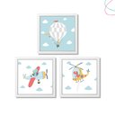 Ver imagem 4 de 3 Quadrinhos Decorativos Infantil Dinossauro Avião Balão: Pinus