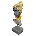 Ver imagem 3 de Escultura Cabeça Africana Decorativo - 23x10x6cm Prime Home Decor