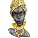 Ver imagem 2 de Escultura Cabeça Africana Decorativo - 23x10x6cm Prime Home Decor