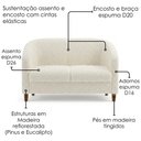 Ver imagem 5 de Poltrona Namoradeira 2 Lugares Aura 120 cm Pes Madeira Boucle Tce 1010 Moll